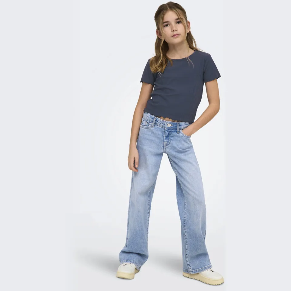 Only t-shirt rib grijsblauw