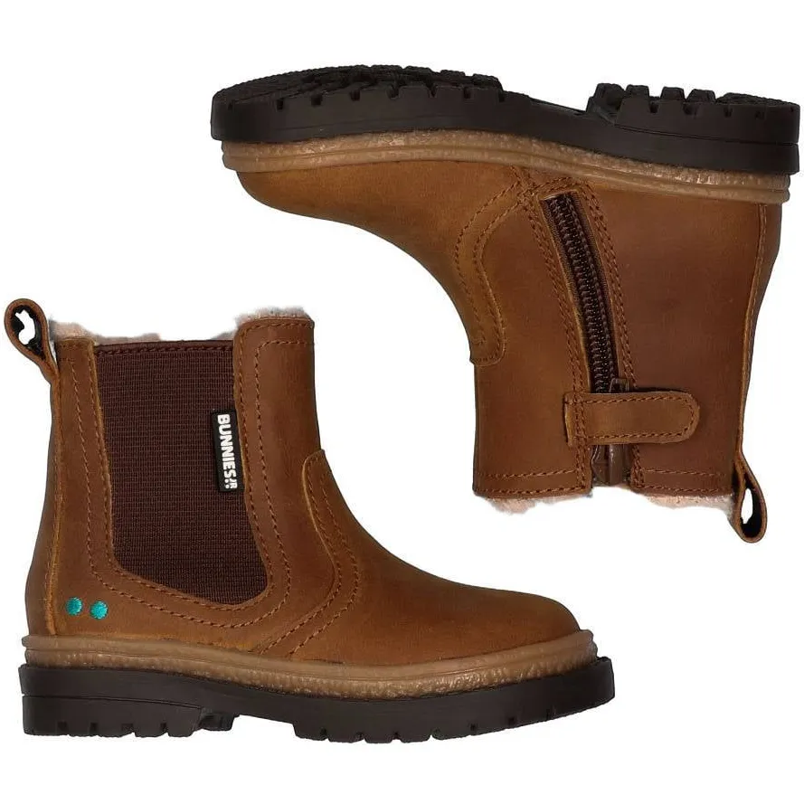BunniesJR leren enkelboots met profielzool - cognac, foto 5
