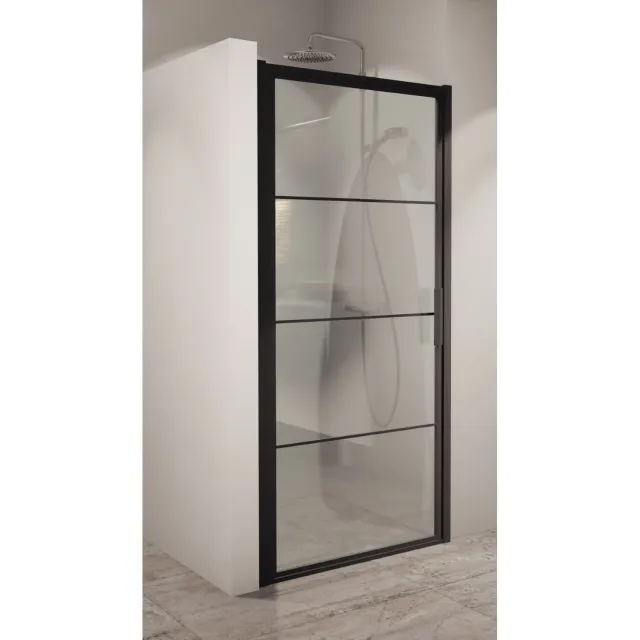 Boss & Wessing BWS Nisdeur Frame 90x200 cm 8 mm NANO Glas Mat Zwart Raster