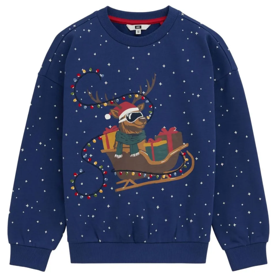 WE Fashion rechtvallende sweater met sterren - blauw, foto 2