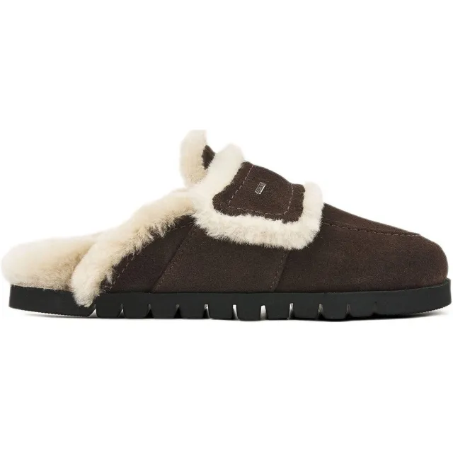 Nubikk Teddy Furry II clogs donkerbruin