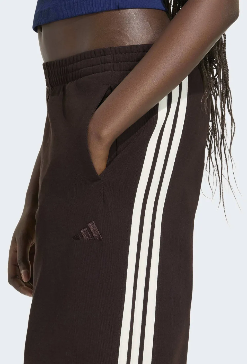 Adidas Kit 3-Stripes wide joggingbroek donkerbruin bruin, foto 6