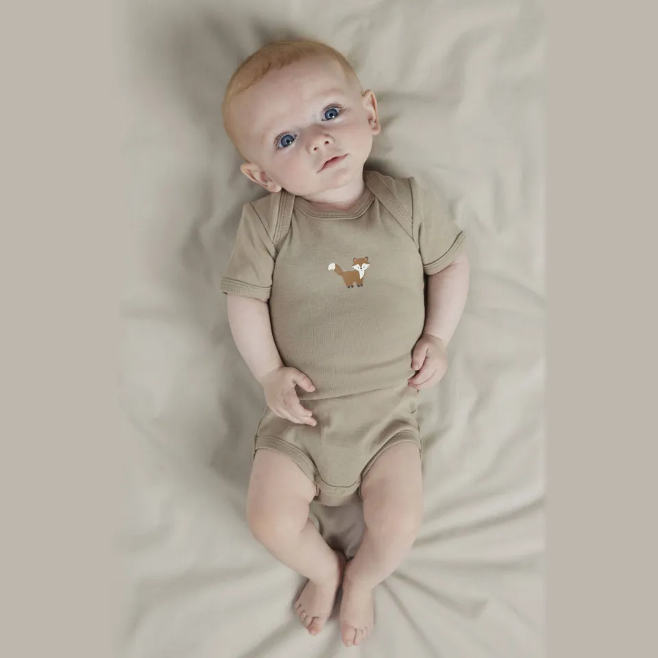 NAME IT BABY romper - bruin/groen/grijs (set van 3) Multi