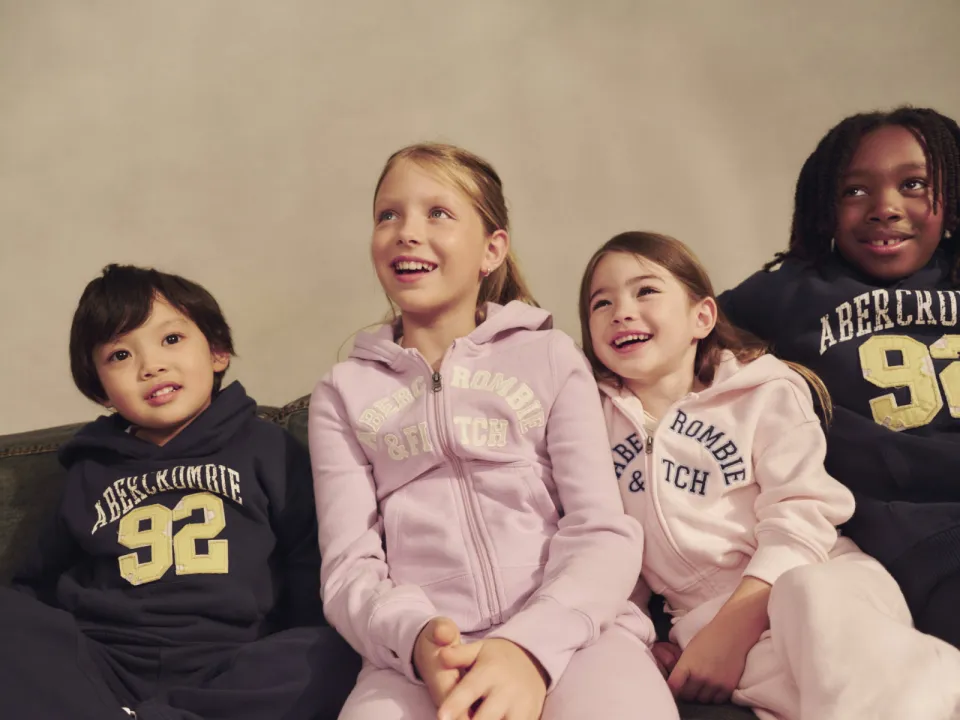 Abercrombie & Fitch hoodie met tekst - donkerblauw, foto 5