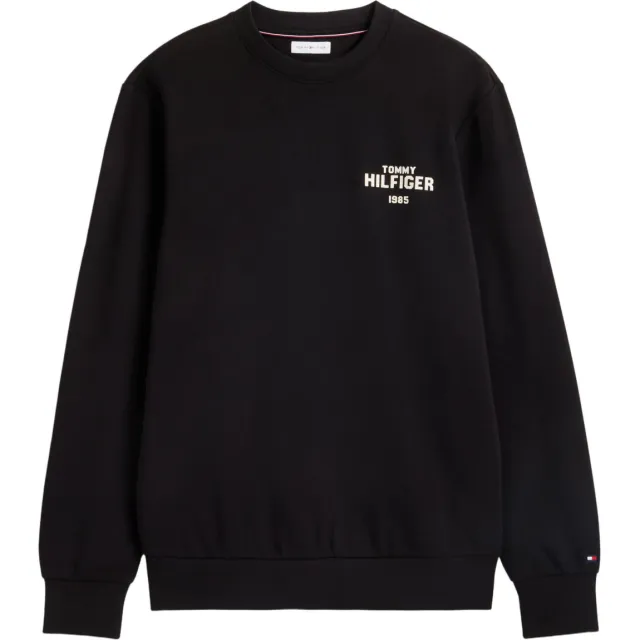 Tommy Hilfiger regular fit sweater met print - zwart
