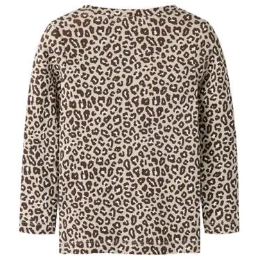 NAME IT MINI rechtvallende longsleeve met panterprint beige, foto 2