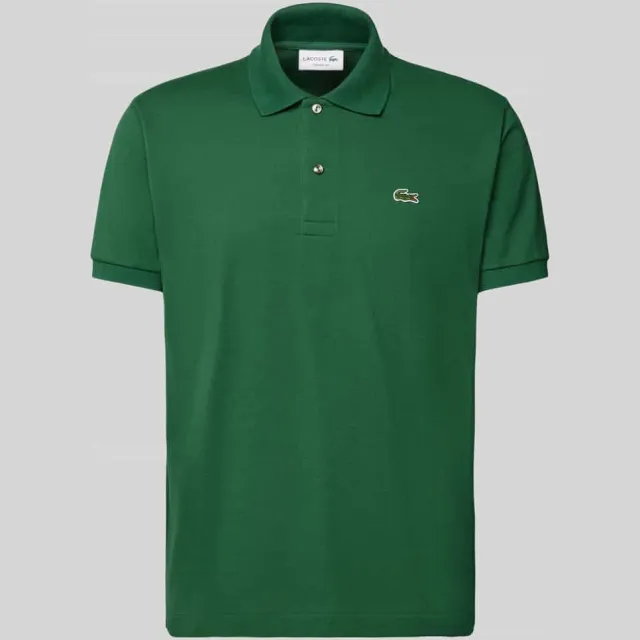 Lacoste Poloshirt met labelstitching model 'L.12.12 CORE' groen, foto 2