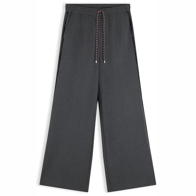 Tommy Hilfiger wide leg gemêleerde casual broek - grijs