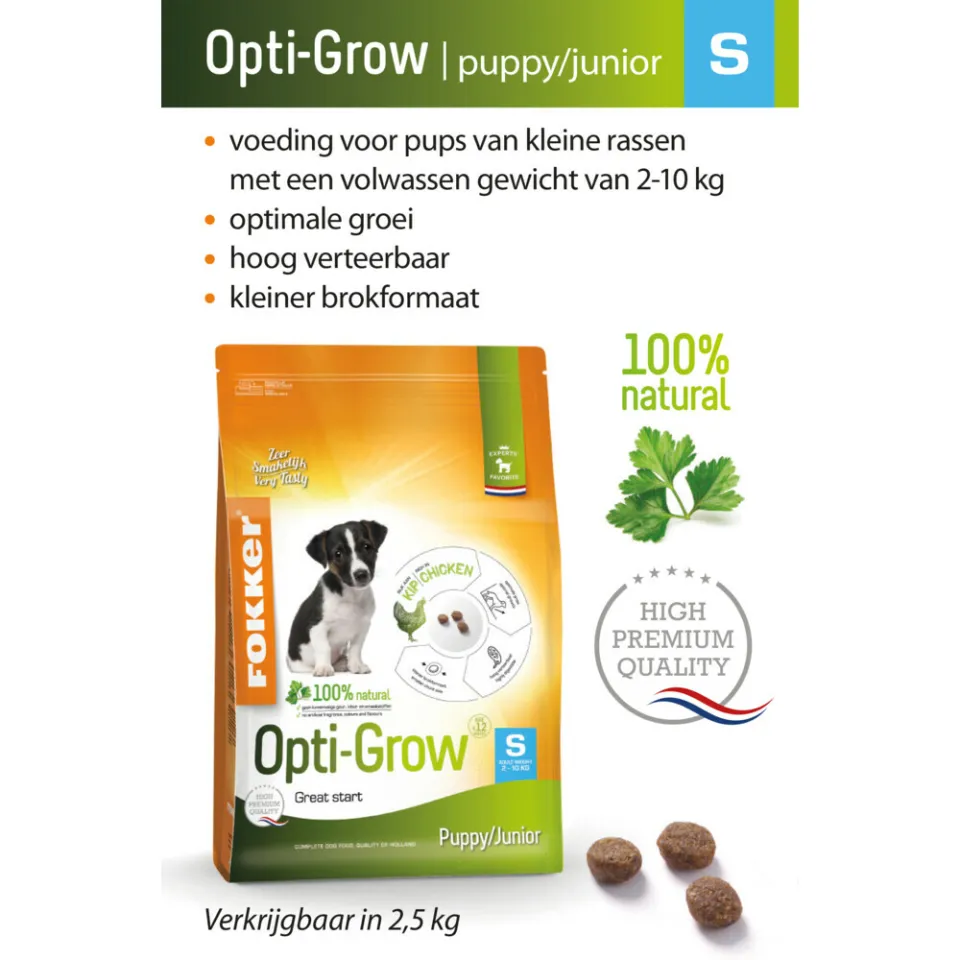 Fokker Opti-Grow S puppy/junior hondenvoer, foto 2