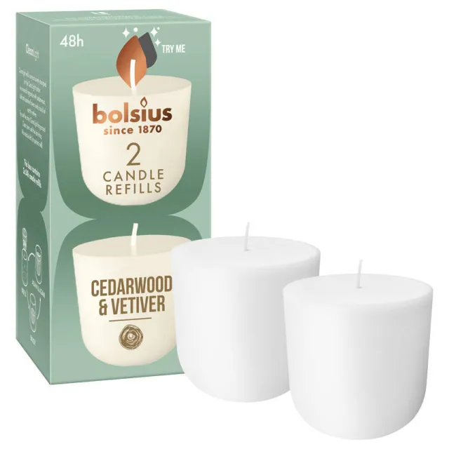 Bolsius cleanlight Refill - Cedarwood & Vetiver crème