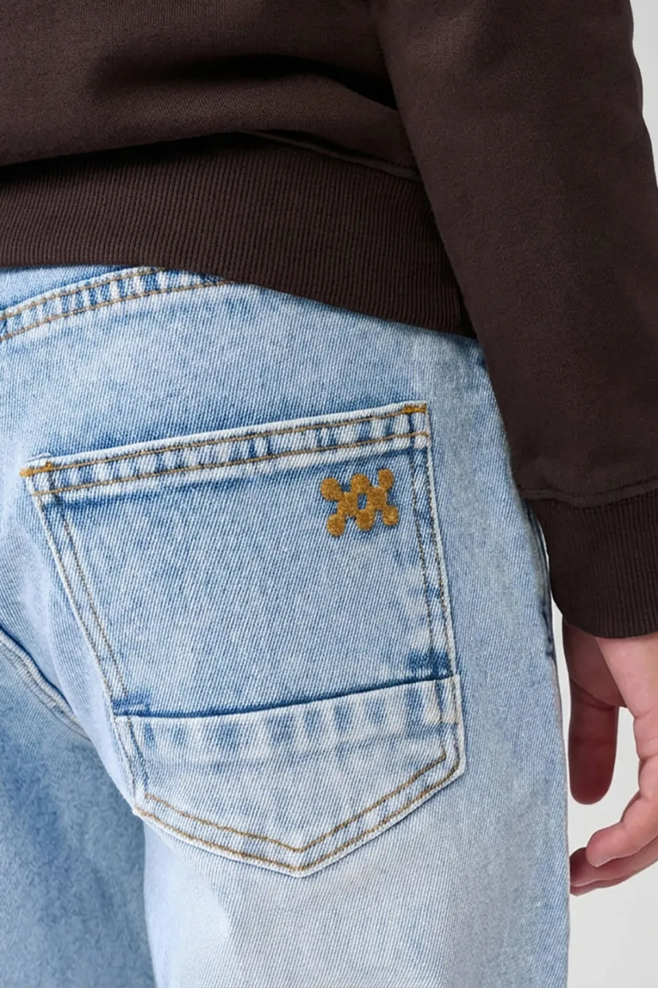 Shoeby relaxed waist tapered jeans light blue denim bleched, foto 8