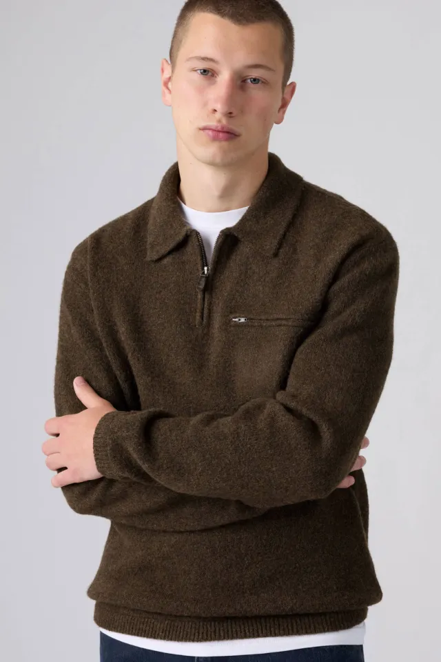 Levi's relaxed fit gebreide trui met wol - bruin, foto 5