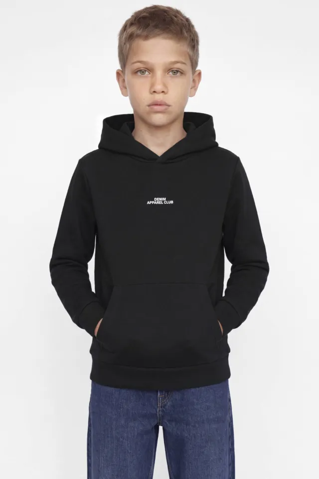 Jack & Jones JUNIOR junior hoodie met backprint - zwart