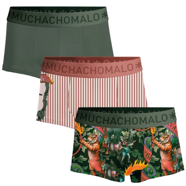 Muchachomalo Heren 3-pack Trunks Circus Animals Veelkleurig