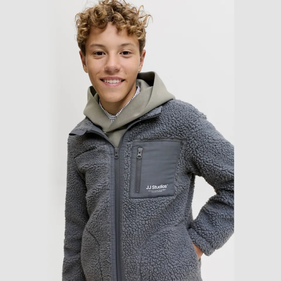 Jack & Jones JUNIOR teddy jas antraciet, foto 4