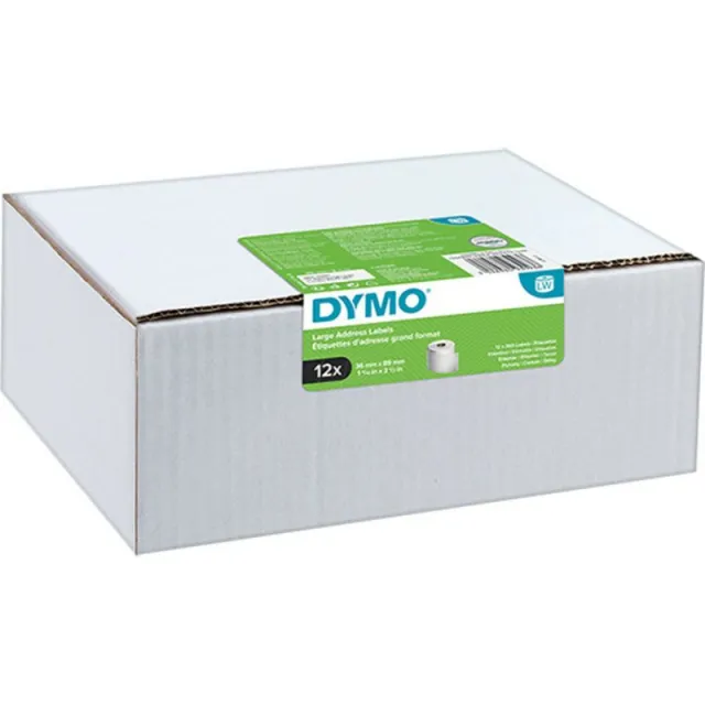 Dymo 2093093 (12 stuks) Etiket Zwart op wit