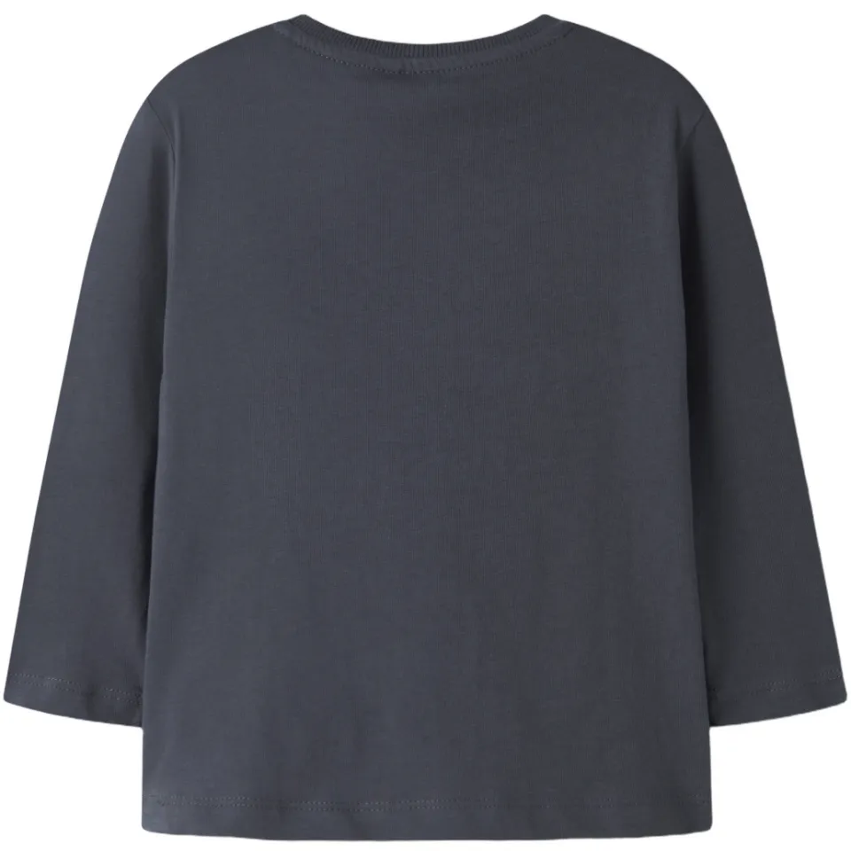 NAME IT rechtvallende longsleeve met print grijsblauw, foto 2