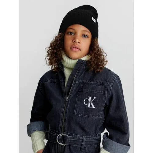 Calvin Klein ribgebreide muts zwart Jongens/Meisjes Acryl Effen-M, foto 3