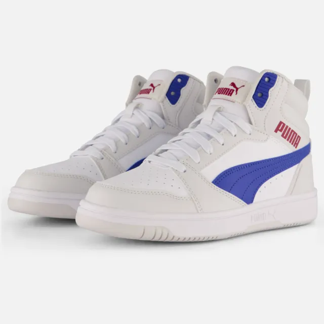 Puma Rebound v6 Mid Sneakers wit Imitatieleer