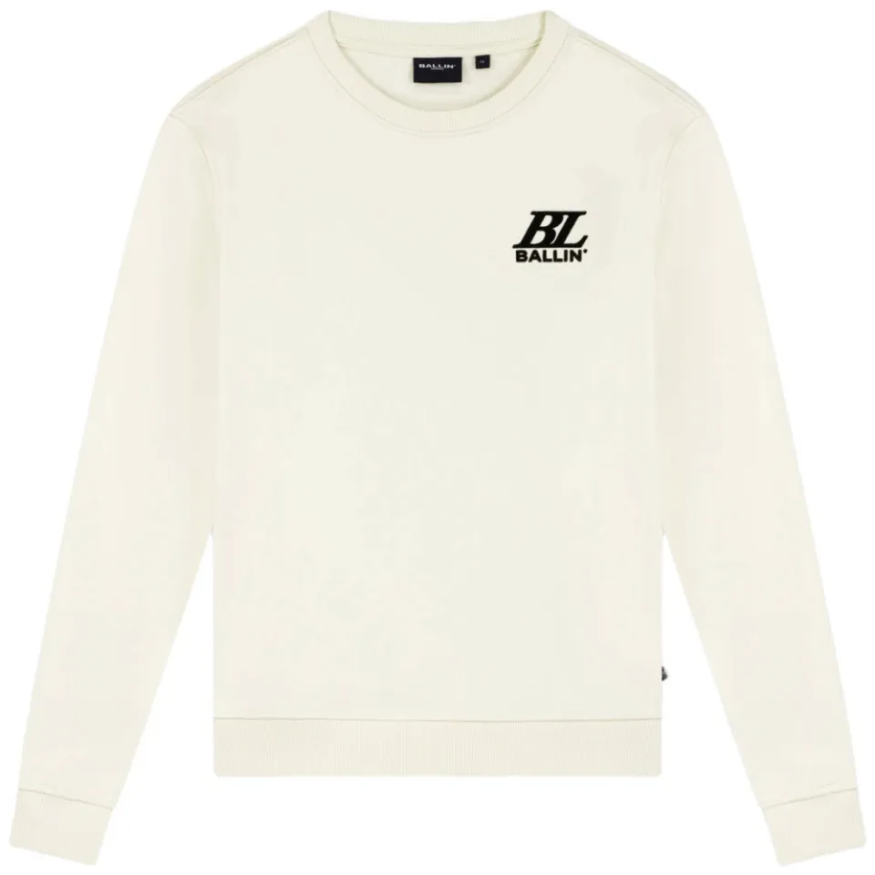 Ballin sweater met borduursels en print - ecru, foto 2