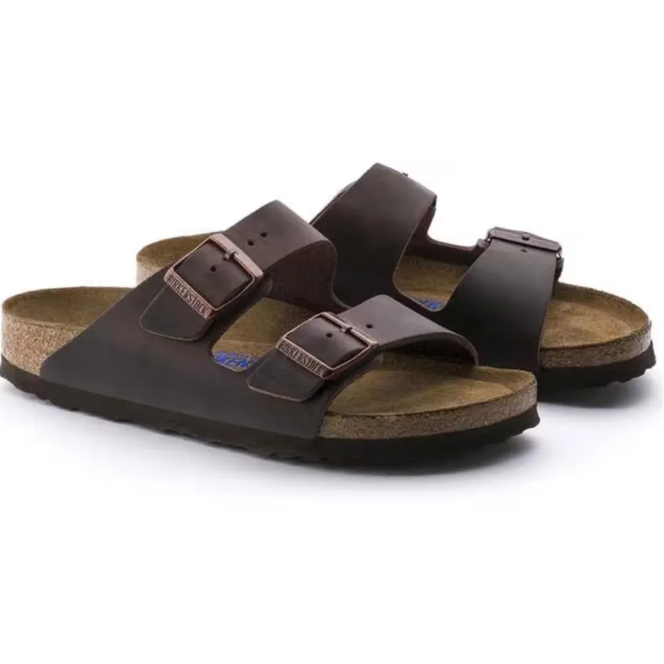 Birkenstock Arizona nubuck sandalen bruin
