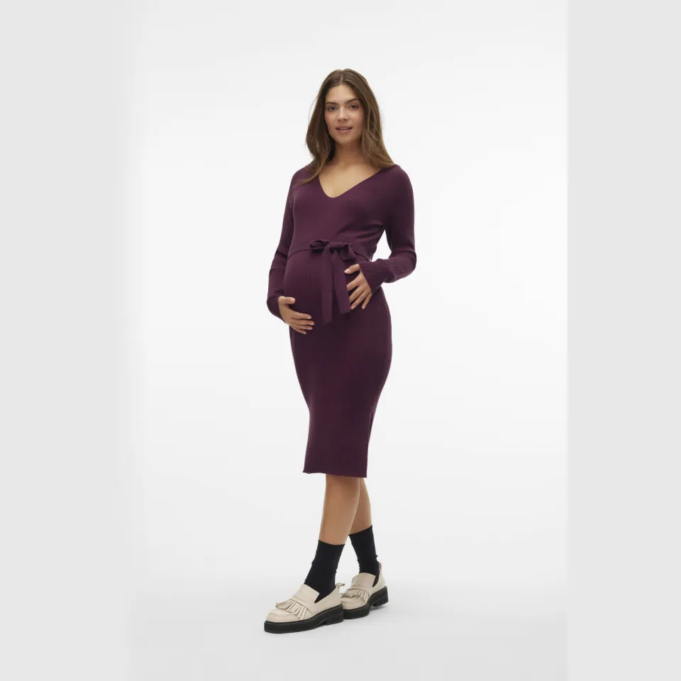 Vero Moda Maternity VMMSABA zwangerschapsjurk aubergine, foto 3