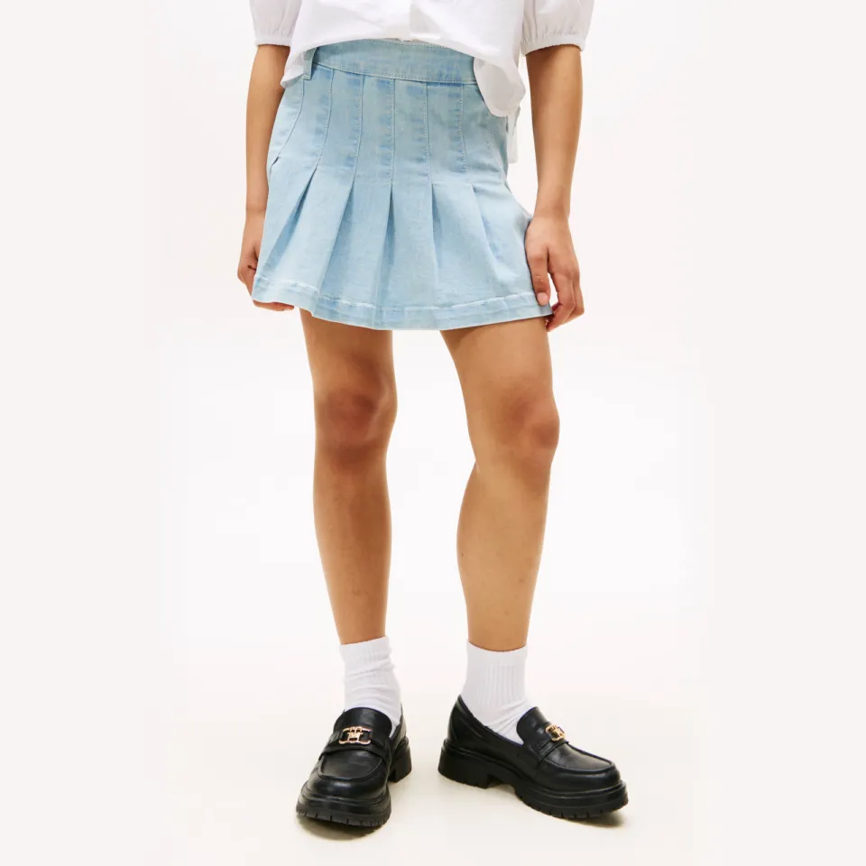 Tommy Hilfiger denim korte rok lichtblauw, foto 4