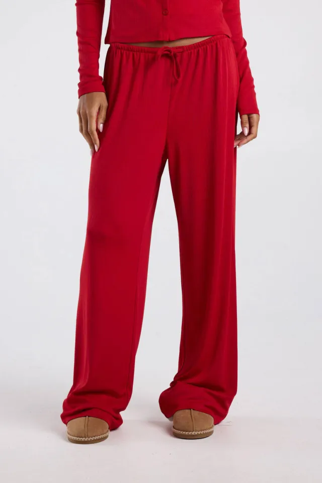 America Today pyjamabroek met ajourdetails - rood, foto 3