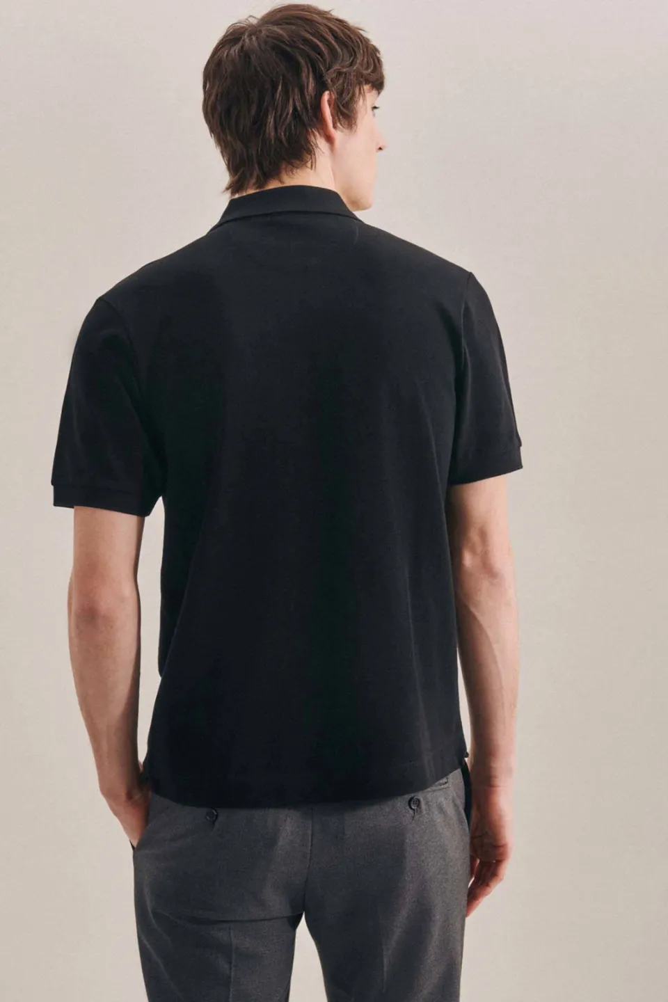 Seidensticker slim fit polo zwart, foto 5