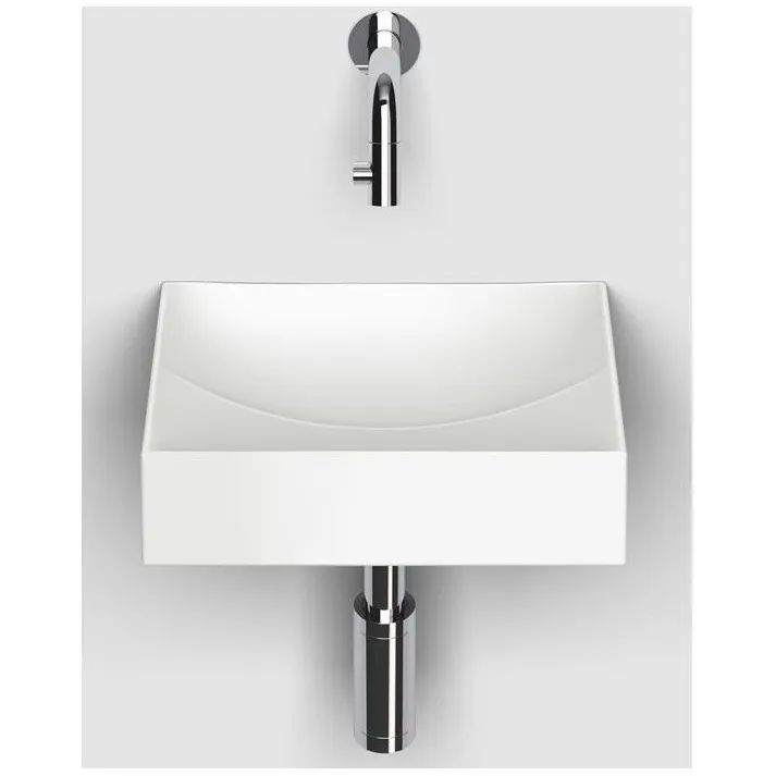 Clou Vale Fontein Zonder Kranenbank Met Geintergreerde Afvoer Mat Wit Keramiek 28 cm