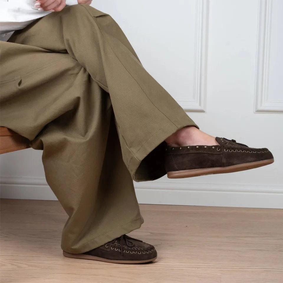 Poelman Kiya suède mocassins met studs - bruin, foto 7