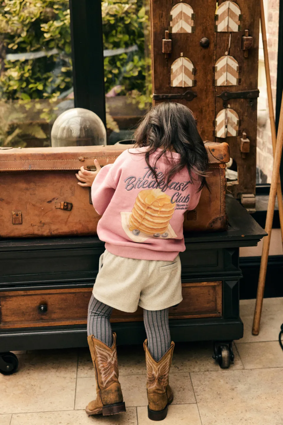 Daily7 rechtvallende sweater met backprint - oudroze, foto 6
