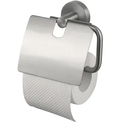 Haceka Kosmos Tec toiletrolhouder met klep chroom