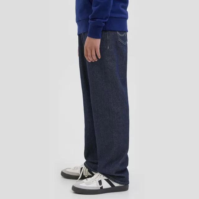 Jack & Jones JUNIOR relaxed high waist loose fit jeans dark blue denim