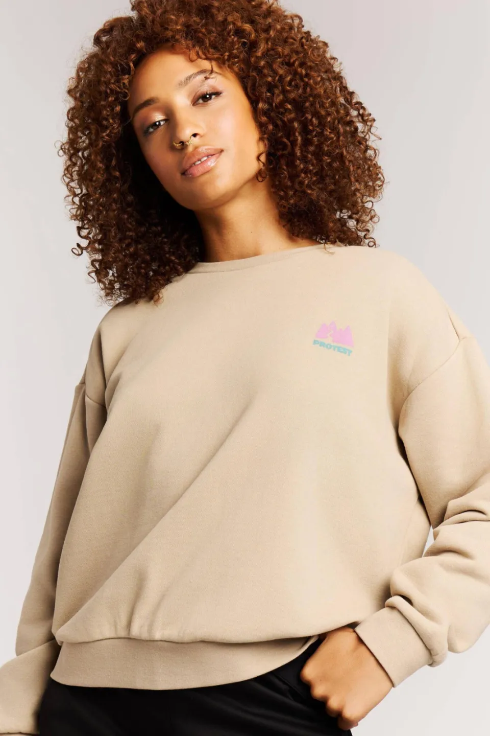 Protest sweater met backprint zand, foto 5