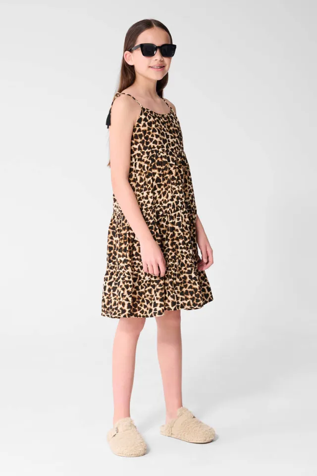 Shoeby maxijurk panterprint bruin