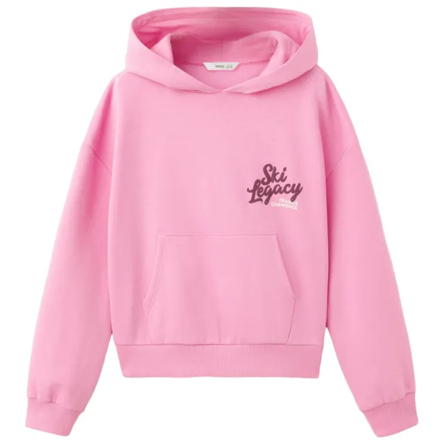 Mango Kids rechtvallende sweater met backprint - roze
