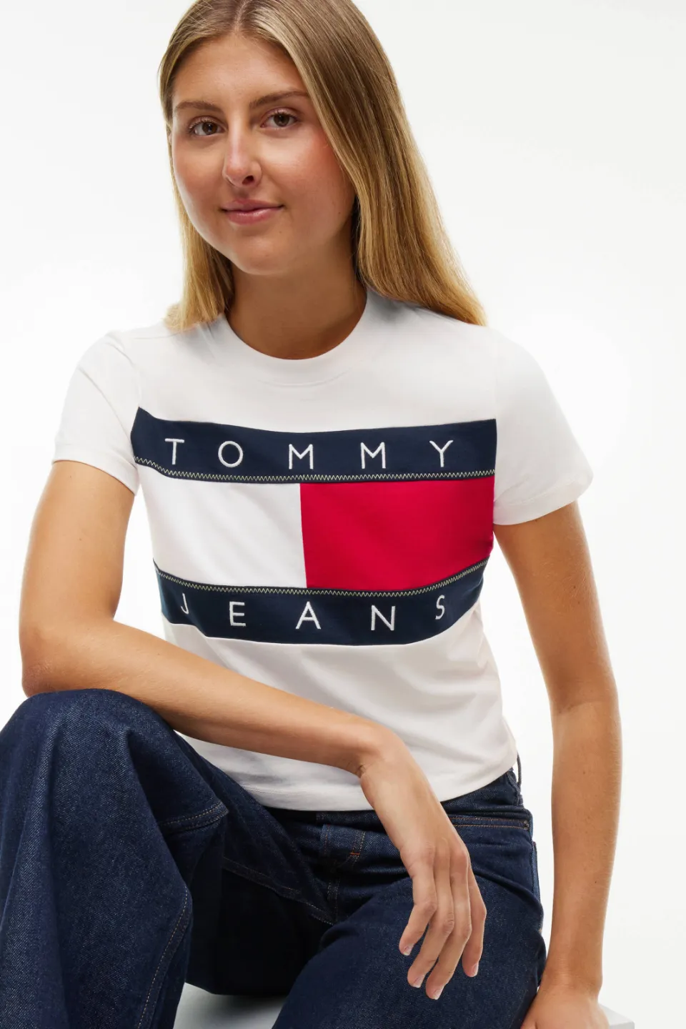 Tommy Jeans T-shirt met logo wit, foto 3