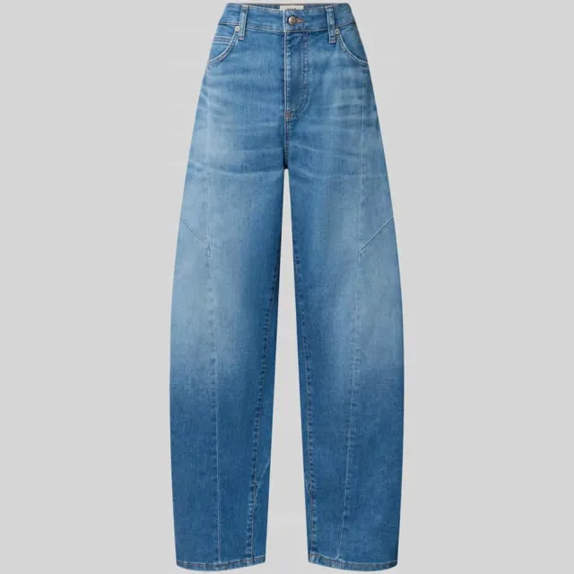 Mac barrel fit broek van katoenmix model 'Dakota Barrel Seam' blauw, foto 2