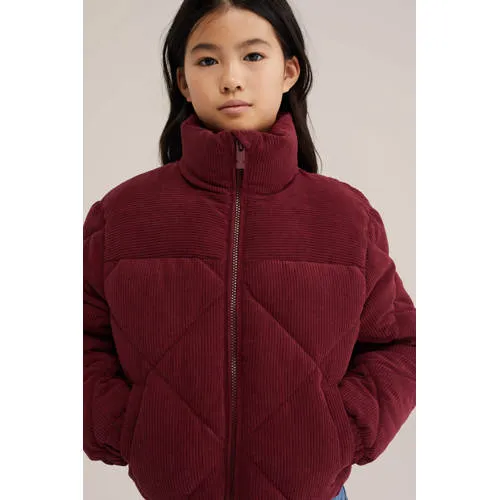 WE Fashion corduroy gewatteerde jas donkerrood, foto 5