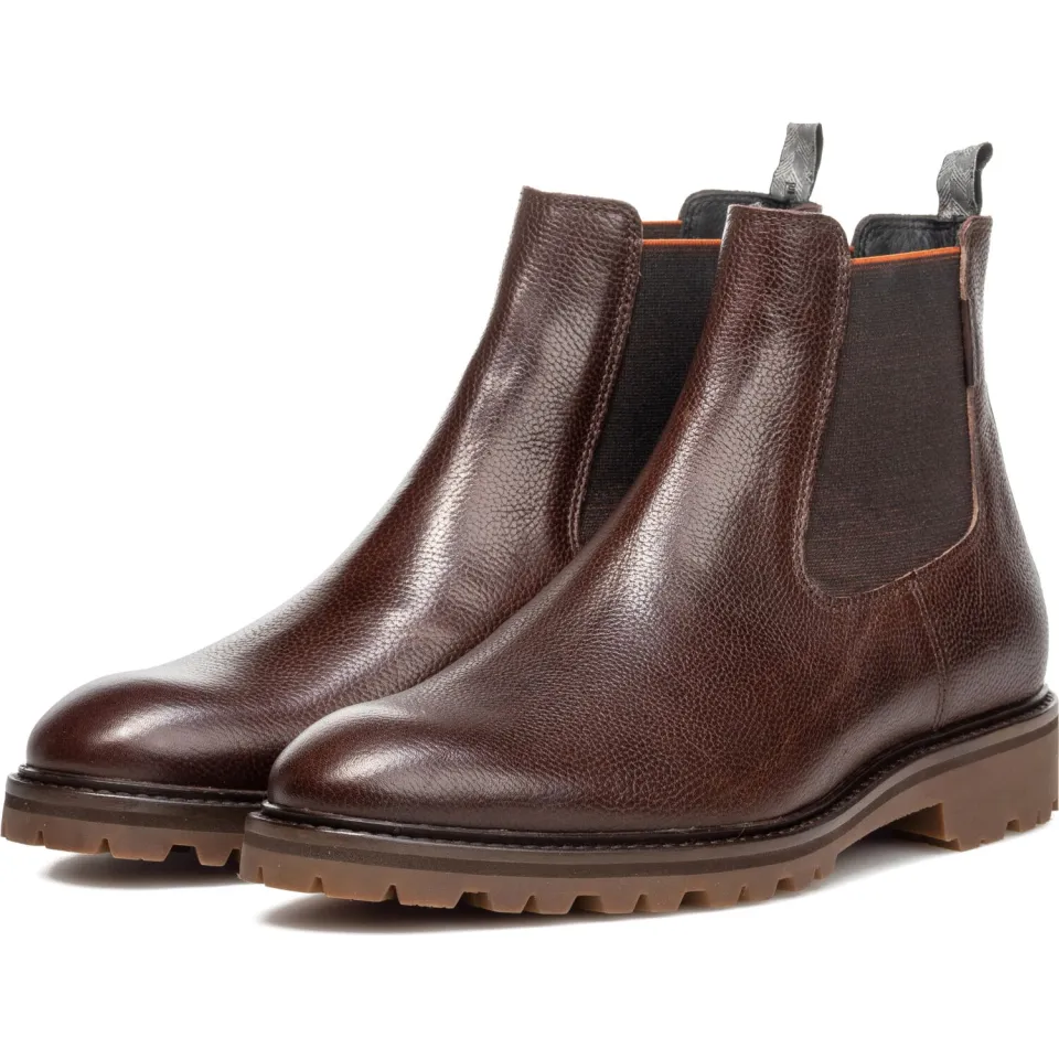 Floris Van Bommel suède chelsea boots met profielzool - donkerbruin, foto 3