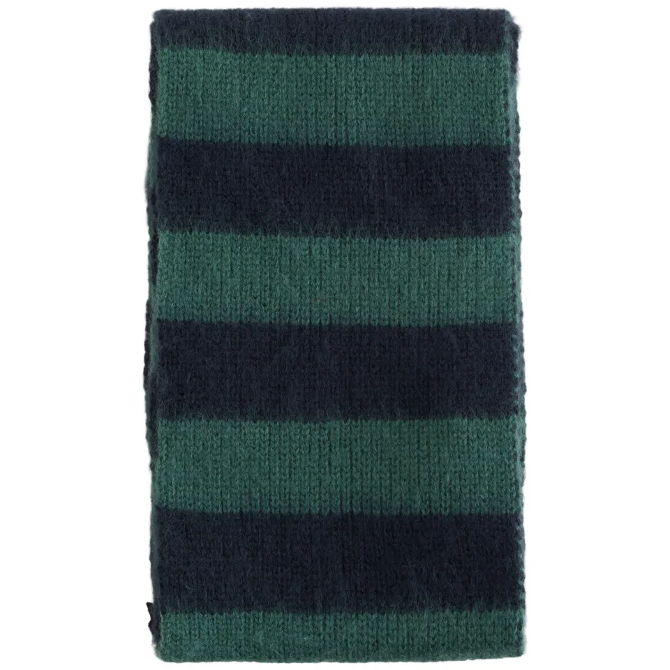 WE Fashion gestreepte sjaal donkerblauw donkergroen Donkerblauw/donkergroen