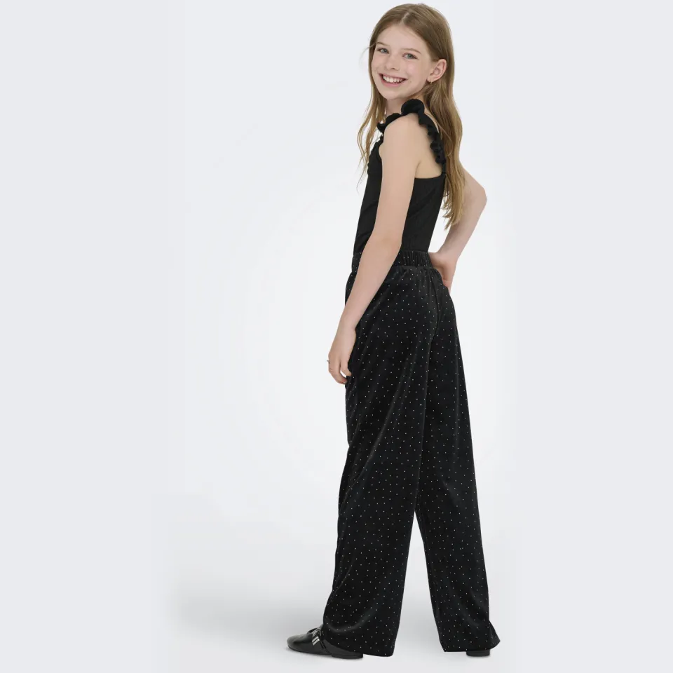 KIDS ONLY GIRL fluwelen wide leg broek zwart, foto 4