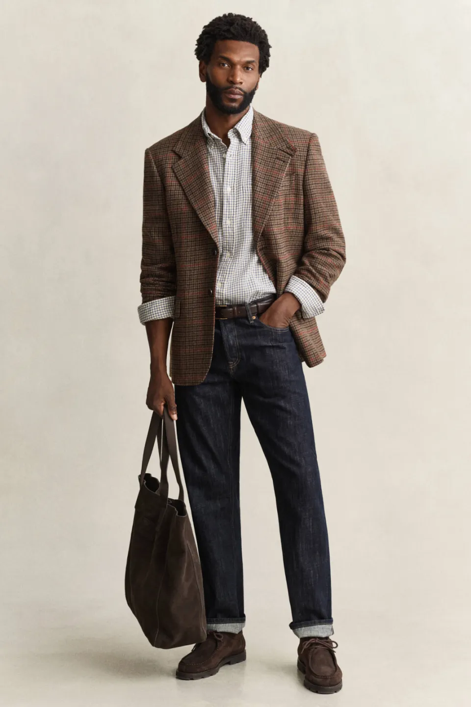 Gant flanel regular fit geruit overhemd - blue horizon, foto 3