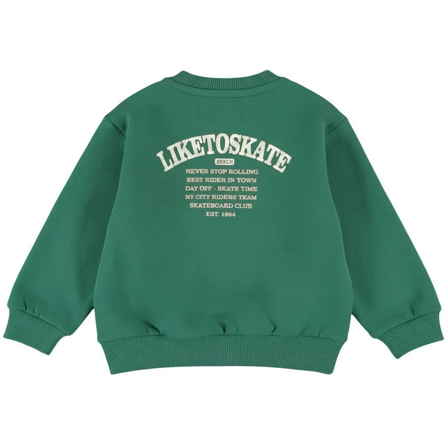 Dirkje rechtvallende sweater met backprint en tekst - groen, foto 4