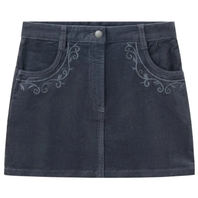 Mango Kids korte corduroy rok grijs
