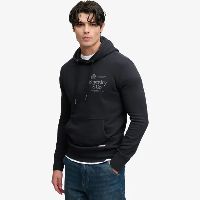 Superdry 1954 COMPANY RELAXED HOOD regular fit hoodie met logo - donkerblauw, foto 5