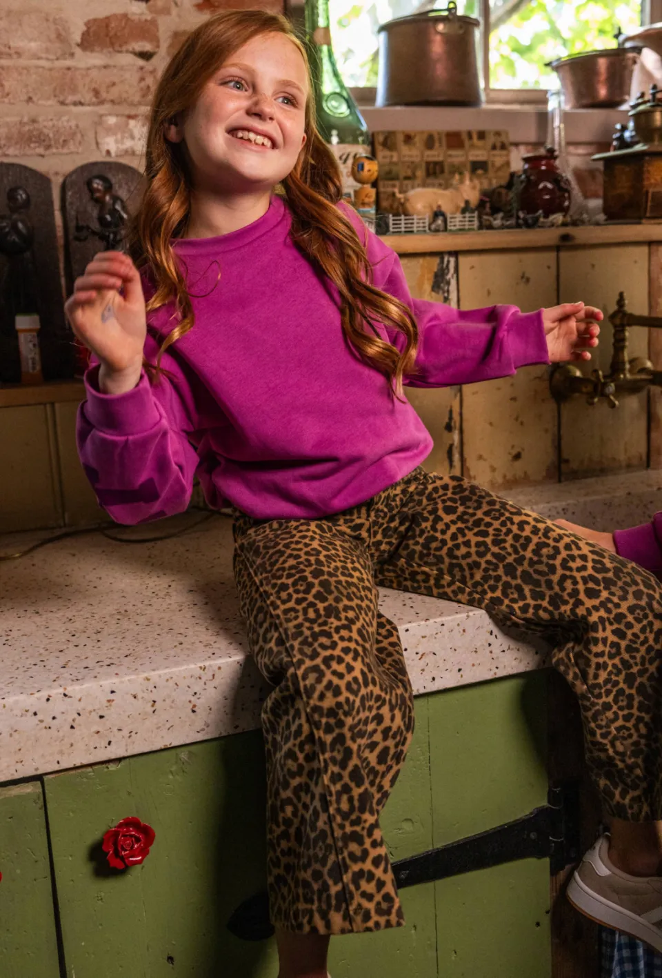 LOOXS little Little leopard jeans met panterprint - bruin, foto 6
