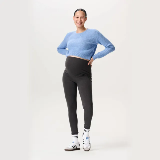 Noppies maternity zwangerschaps cropped trui blauw gebreid