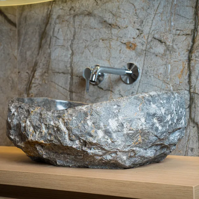 Loutro Waskom Loutro Kev G Rechthoek 50x35x20 cm Marmer Grey Loutro Grijs